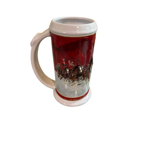 2004 Budweiser Holiday Stein 25th Anniversary Clydesdales w/ Box & COA CS608 - Picture 5 of 6